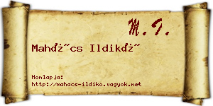 Mahács Ildikó névjegykártya